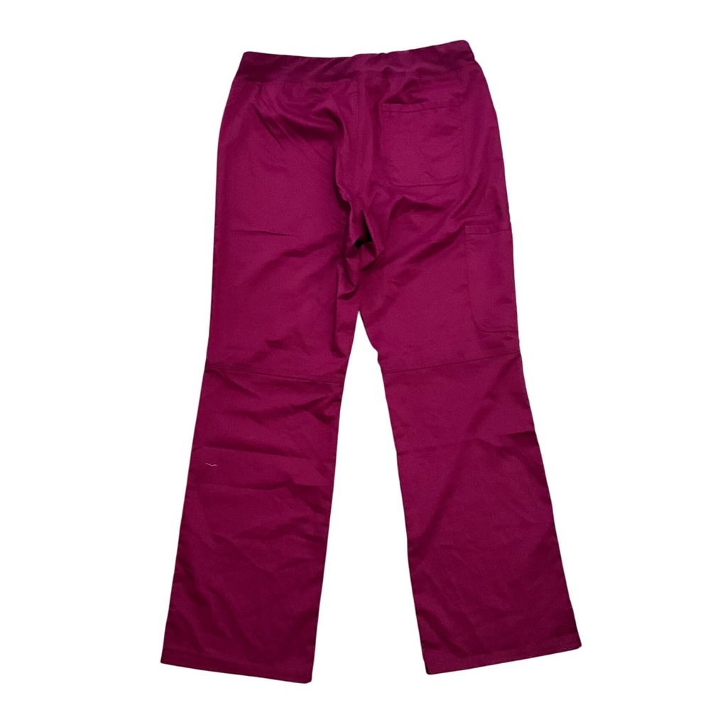 Cherokee Workwear Revolution Scrub Pants Women Wine Pull On Stretch Size M NWT - Picture 6 of 9